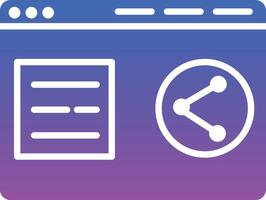 A white and purple icon with a circle and a line vector