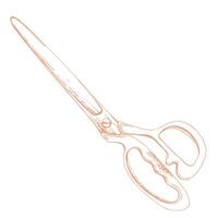 Fabric scissors shears thread cutting snips, sewing craft embroidery supplies tools. Hand drawn ink illustration. Set of objects isolated on white background. Design atelier, tailor, hobby shop vector