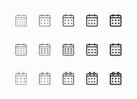 Set of calendar icons. calendar planner web icon collection line style. vector