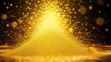 Abstract background with golden bokeh and glitter. video
