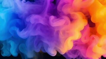 Abstract colorful smoke with blue, purple, pink, and orange swirling colors, creating an ethereal and mystical background. video