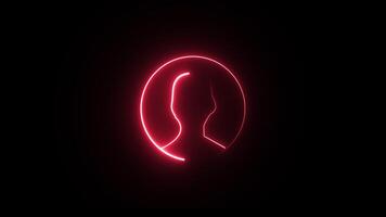 Glowing neon Login profile button icon sign animation. video