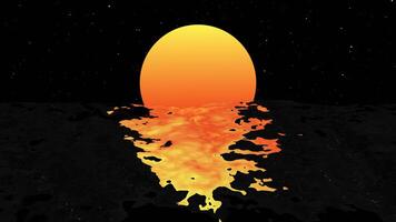 Ocean at sunset with Sunset reflection animation loop. video
