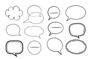 A collection of various blank speech bubbles for creative communication and design use. vector