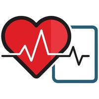 Heartbeat and pulse icon on white background vector