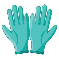 Two gloves with blue rubber on them vector