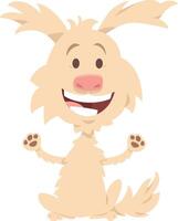 cute cartoon shaggy beige puppy animal character vector
