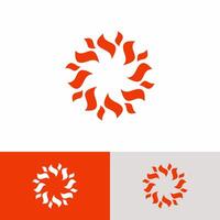 Combination of Circle and Flame logo Design vector