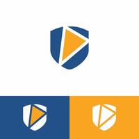 Shield and Triangle Combination Logo Design vector
