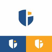 Letter P and Shield Logo Design vector