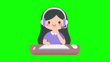 programador dia personagem Aparecer verde tela video