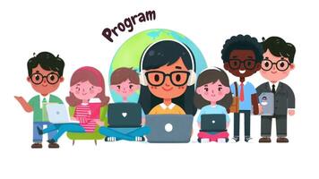 programador dia personagem Aparecer verde tela video