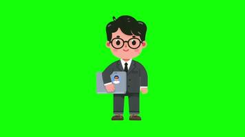 programador dia personagem Aparecer verde tela video