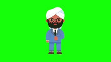 programador dia personagem Aparecer verde tela video