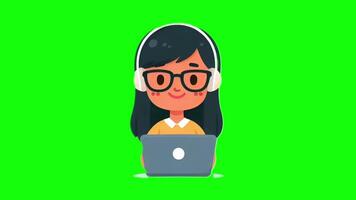 programador dia personagem Aparecer verde tela video