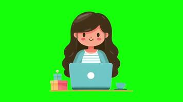 programador dia personagem Aparecer verde tela video