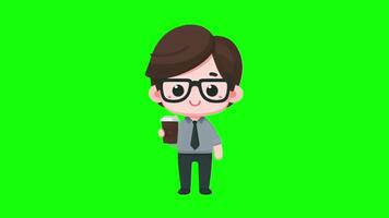 programador dia personagem Aparecer verde tela video