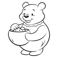 Winnie the pooh coloring pages vector
