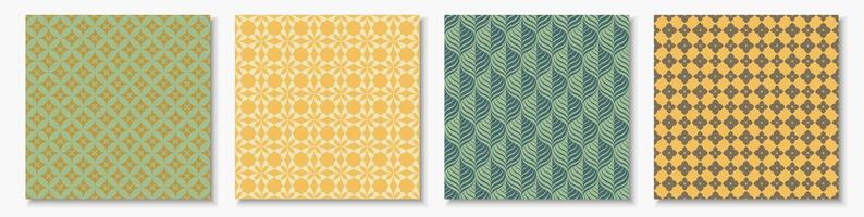Collection of elegant seamless abstract patterns. Ornament vintage color backgrounds. Fabric endless prints vector