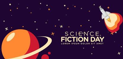 Banner design template for National Science Fiction Day vector