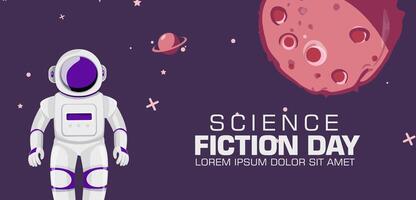 Banner design template for National Science Fiction Day vector