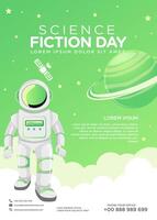 Poster design template for National Science Fiction Day vector