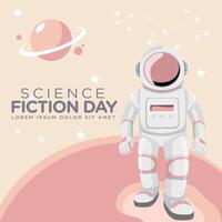 Greeting Card design template for National Science Fiction Day vector