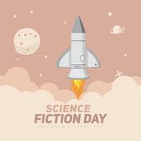 Greeting Card design template for National Science Fiction Day vector