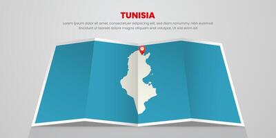 tunisia map travel with pin tag location design Illustration vector
