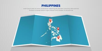 philippines map travel with pin tag location design Illustration vector
