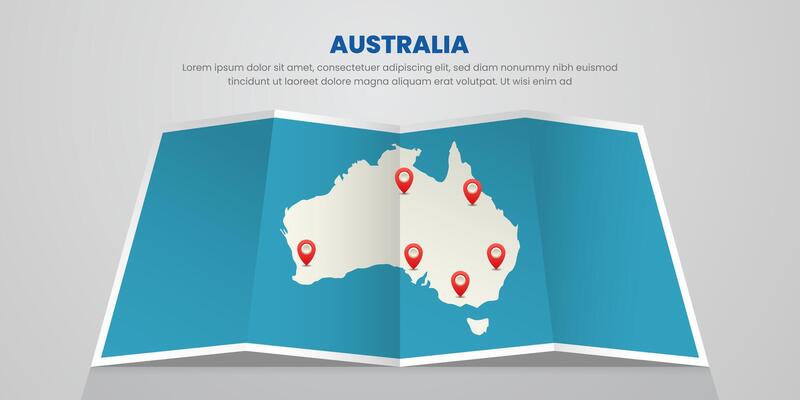 australia map travel with pin tag location design Illustration