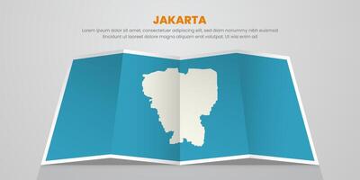 jakarta map travel with pin tag location design Illustration vector