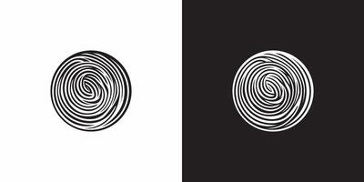 Two different images of a fingerprint on a black and white background vector