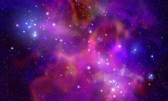 Space background with realistic nebula and shining stars. Magic colorful galaxy with stardust vector