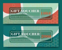 Abstract colorful design gift voucher template. Set of elegant voucher with geometric element vector