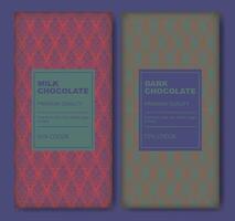Organic dark and milk chocolate bar design. Modern typography background layout vector