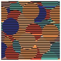 Abstract Geometric Retro Circle Print with Lines Texture Background. vector