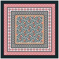 Traditional Indian Motif Print Placement with Border. vector