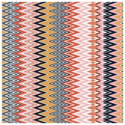 Abstract Zig Zag Line Art Print Pattern with Colorful Stripes.