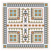 Traditional Indian Motif Print Placement with Border. vector