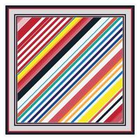 Abstract Geometric Lines Square Scarf Print Pattern, Line Art with Multicolor Combination. vector