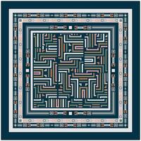 Abstract Line Art Print, Square Shape Scarf vector