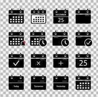 Simple set of calendar icons design collection, Includes icons for months, Days, Weeks, Reminders, Scheduling, Planning, and events, Pro . vector