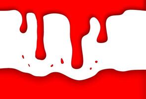 a red and white painting of a white and red paint with a white line drawn on it. vector