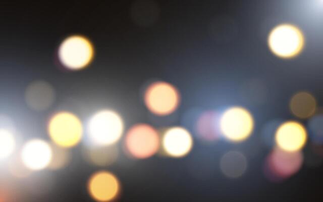 Night City Lights Bokeh with Soft Focus. Abstract Blurred Lights in Warm and Cool Tones, Background decoration