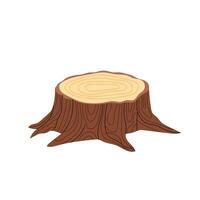 Stump. Cartoon drawing of part of tree, forestry concept isolated on white background. vector