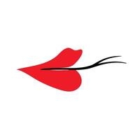 Lips icon illustration. Red lips with a snake s tongue vector
