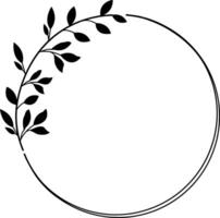 Circle Christmas laurel wreath for greeting cards and invitations. Xmas frame with leaves. Traditional element. Festive circular shape. illustration vector