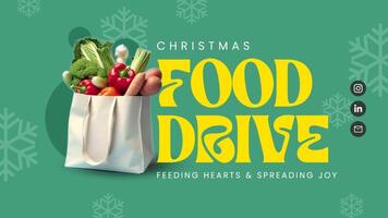 Minimalist Christmas Food Drive Facebook Cover Mobile template