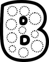 a black and white image of a letter b with dots around it vector